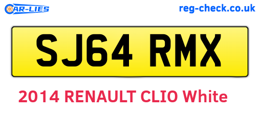 SJ64RMX are the vehicle registration plates.