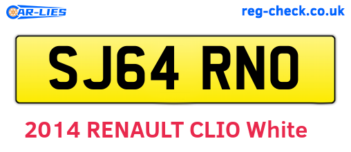 SJ64RNO are the vehicle registration plates.