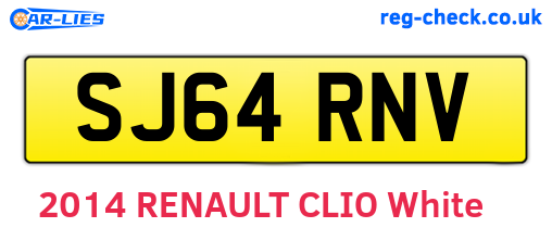 SJ64RNV are the vehicle registration plates.