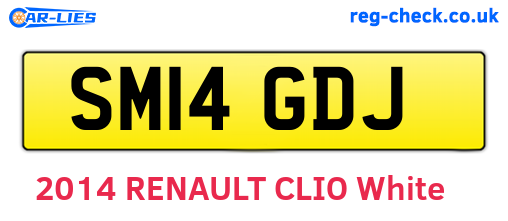 SM14GDJ are the vehicle registration plates.