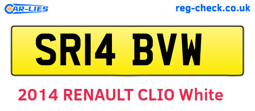 SR14BVW are the vehicle registration plates.