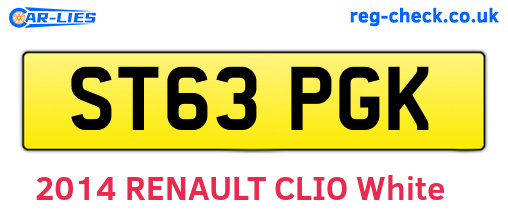 ST63PGK are the vehicle registration plates.