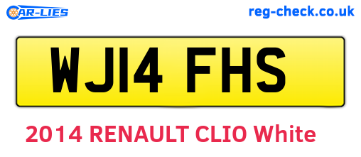 WJ14FHS are the vehicle registration plates.