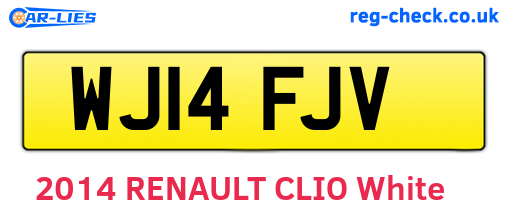 WJ14FJV are the vehicle registration plates.
