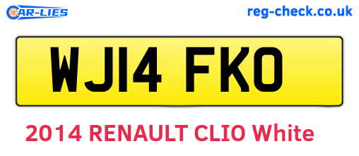 WJ14FKO are the vehicle registration plates.