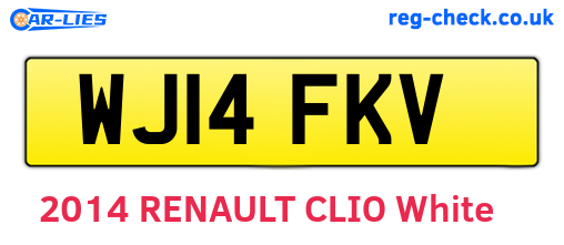 WJ14FKV are the vehicle registration plates.