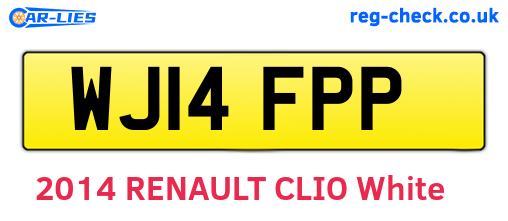WJ14FPP are the vehicle registration plates.