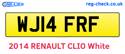 WJ14FRF are the vehicle registration plates.