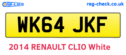 WK64JKF are the vehicle registration plates.