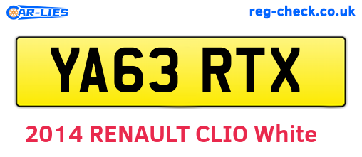 YA63RTX are the vehicle registration plates.