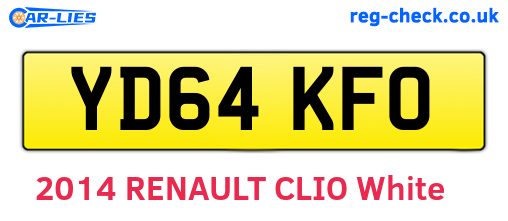 YD64KFO are the vehicle registration plates.