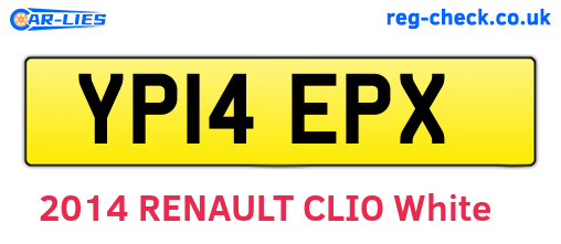 YP14EPX are the vehicle registration plates.