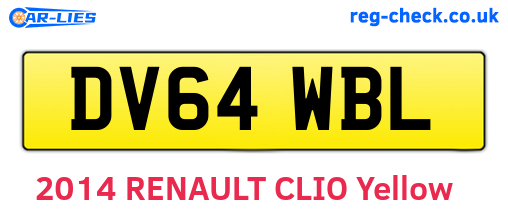 DV64WBL are the vehicle registration plates.