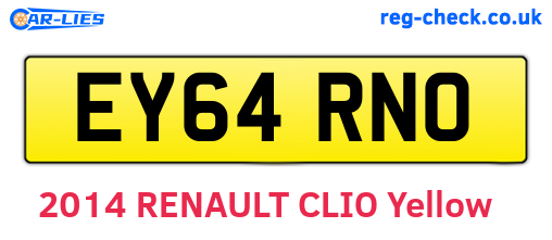 EY64RNO are the vehicle registration plates.