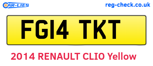 FG14TKT are the vehicle registration plates.