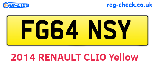 FG64NSY are the vehicle registration plates.