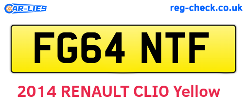 FG64NTF are the vehicle registration plates.