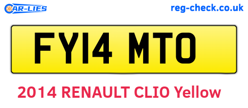 FY14MTO are the vehicle registration plates.