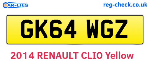 GK64WGZ are the vehicle registration plates.