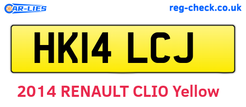 HK14LCJ are the vehicle registration plates.