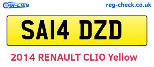 SA14DZD are the vehicle registration plates.
