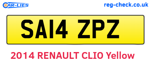 SA14ZPZ are the vehicle registration plates.