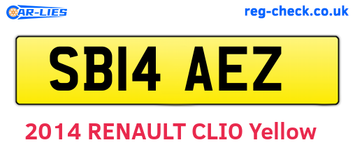 SB14AEZ are the vehicle registration plates.