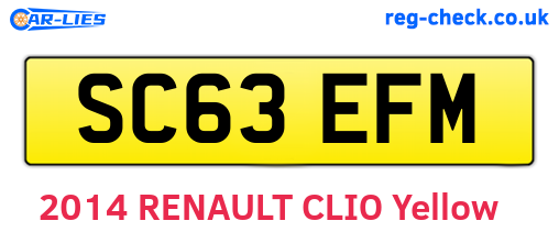 SC63EFM are the vehicle registration plates.