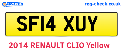 SF14XUY are the vehicle registration plates.