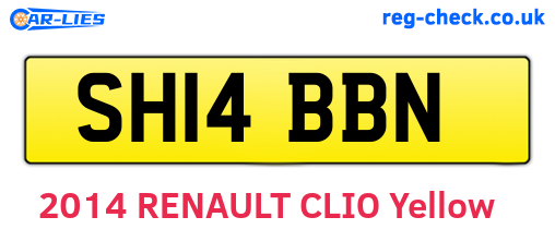 SH14BBN are the vehicle registration plates.