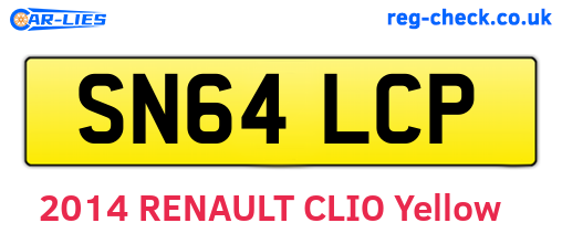 SN64LCP are the vehicle registration plates.