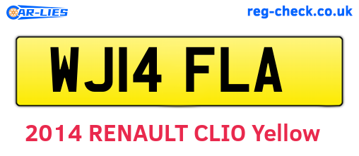 WJ14FLA are the vehicle registration plates.