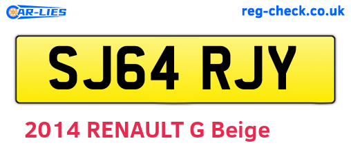 SJ64RJY are the vehicle registration plates.