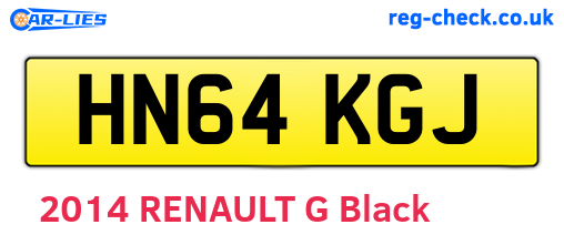 HN64KGJ are the vehicle registration plates.