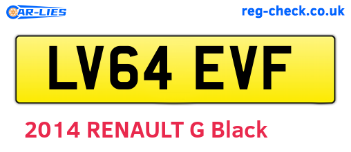 LV64EVF are the vehicle registration plates.