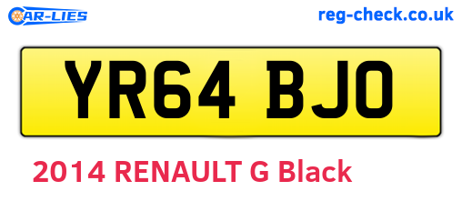 YR64BJO are the vehicle registration plates.