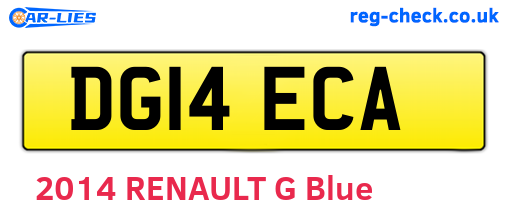 DG14ECA are the vehicle registration plates.