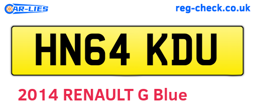 HN64KDU are the vehicle registration plates.