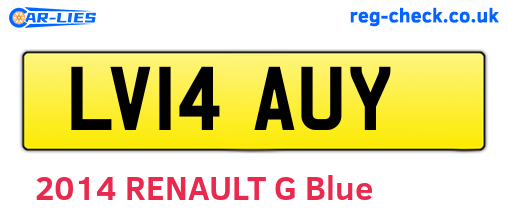 LV14AUY are the vehicle registration plates.