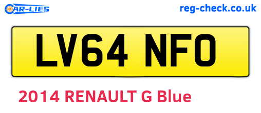 LV64NFO are the vehicle registration plates.