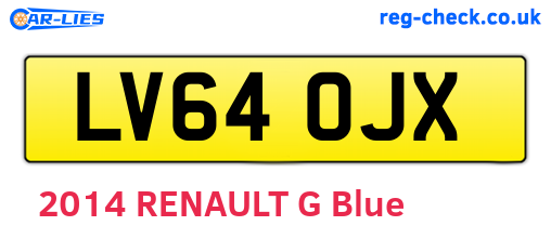 LV64OJX are the vehicle registration plates.