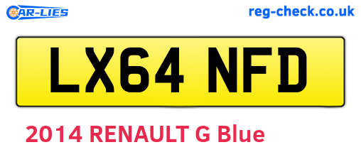 LX64NFD are the vehicle registration plates.