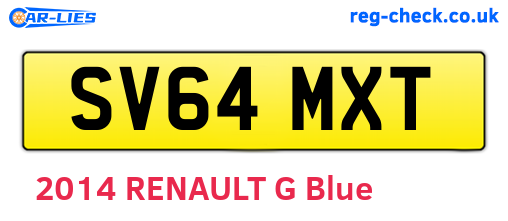 SV64MXT are the vehicle registration plates.