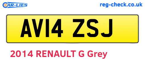 AV14ZSJ are the vehicle registration plates.