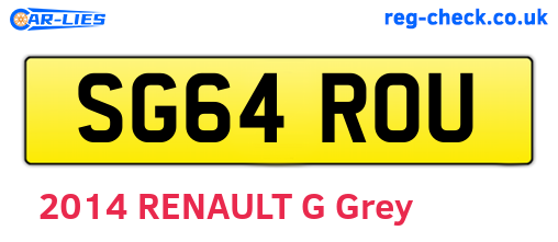 SG64ROU are the vehicle registration plates.