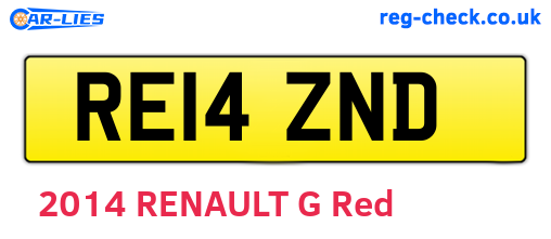 RE14ZND are the vehicle registration plates.