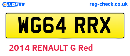 WG64RRX are the vehicle registration plates.
