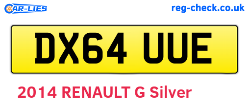 DX64UUE are the vehicle registration plates.