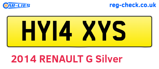 HY14XYS are the vehicle registration plates.