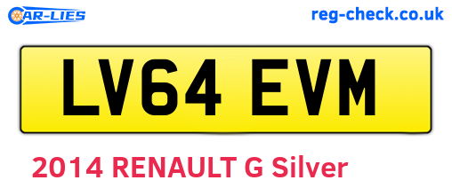LV64EVM are the vehicle registration plates.